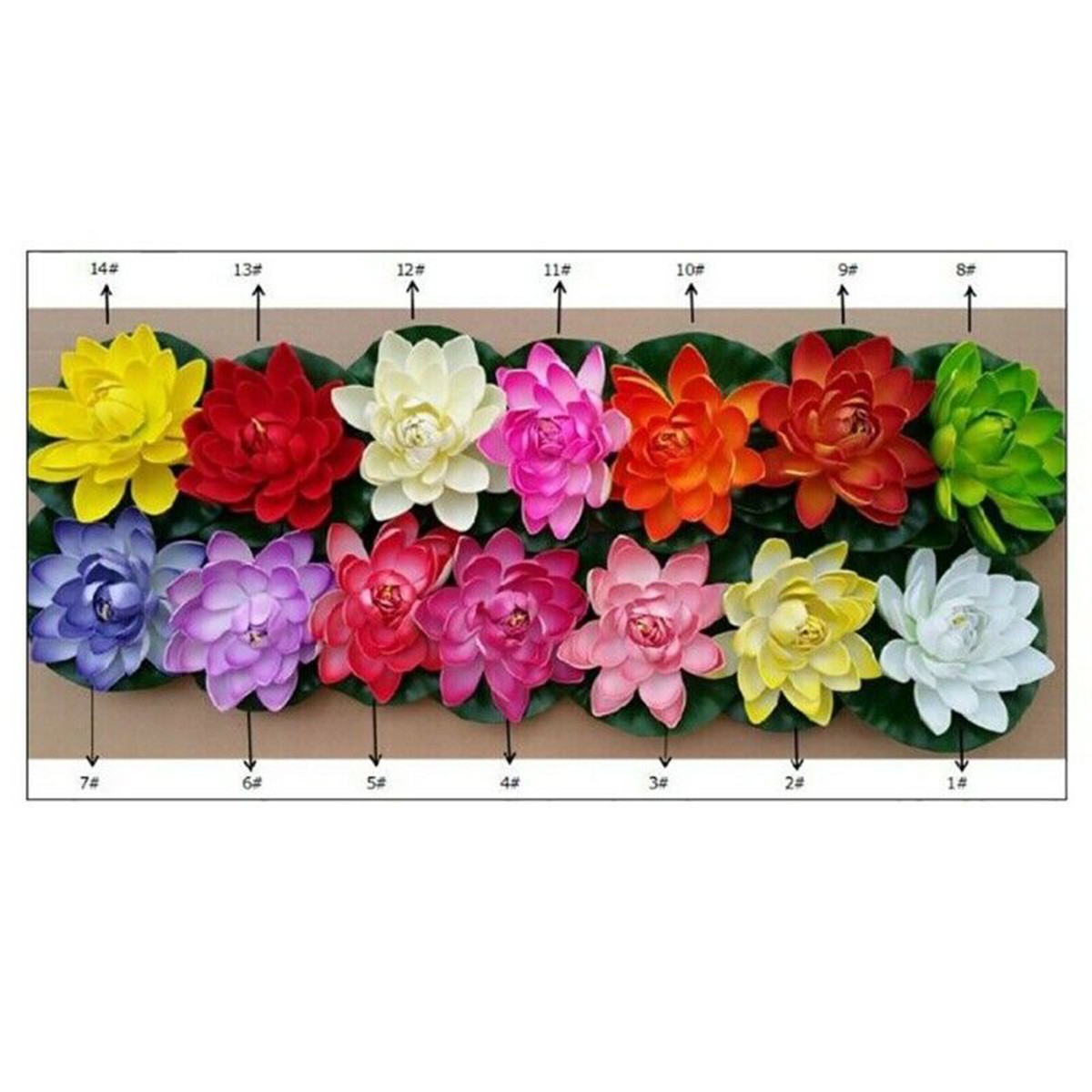 5X Artificial Lotus Water Lily Floating Flower Pond Fish Tank Plant Garden Decor