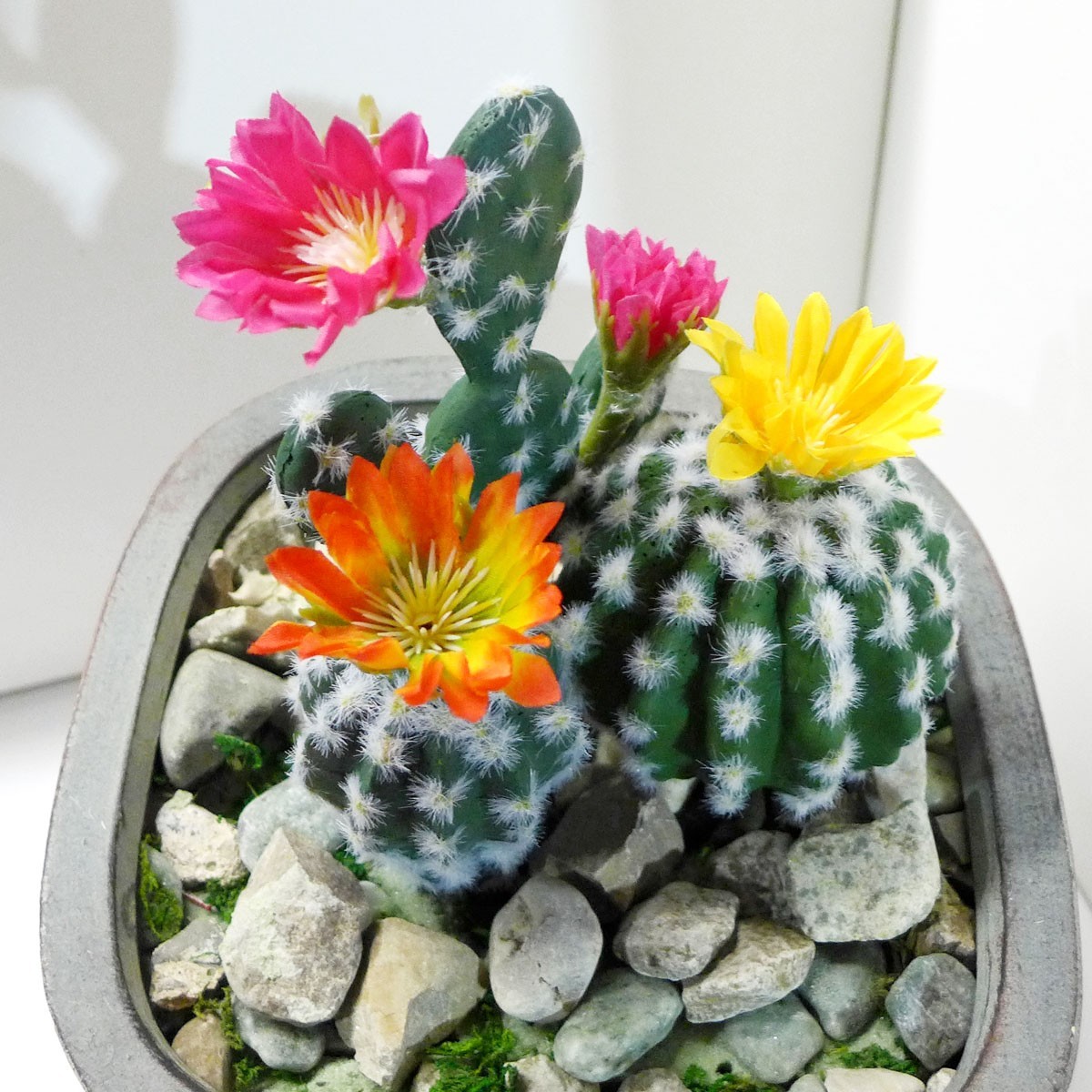 Set of 4 Three Different Artificial Succulents Plants Desert Cactus (#96)