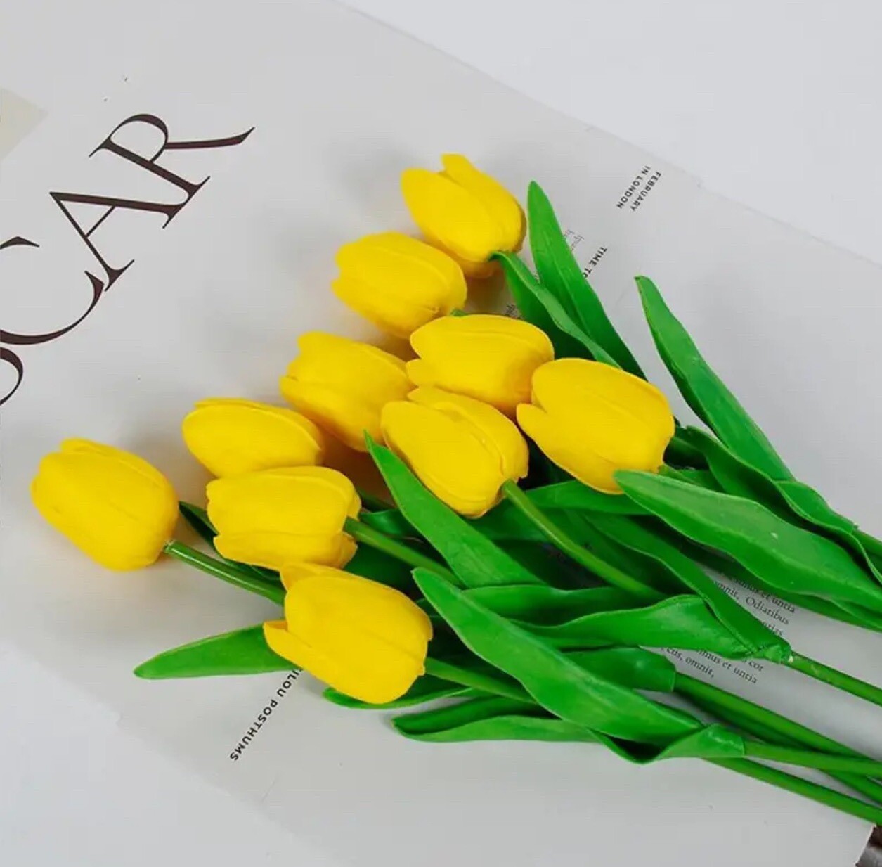 Flores Artificiales De Tulipán De Tacto Real, Arreglos Florales , 5 Unidad .
