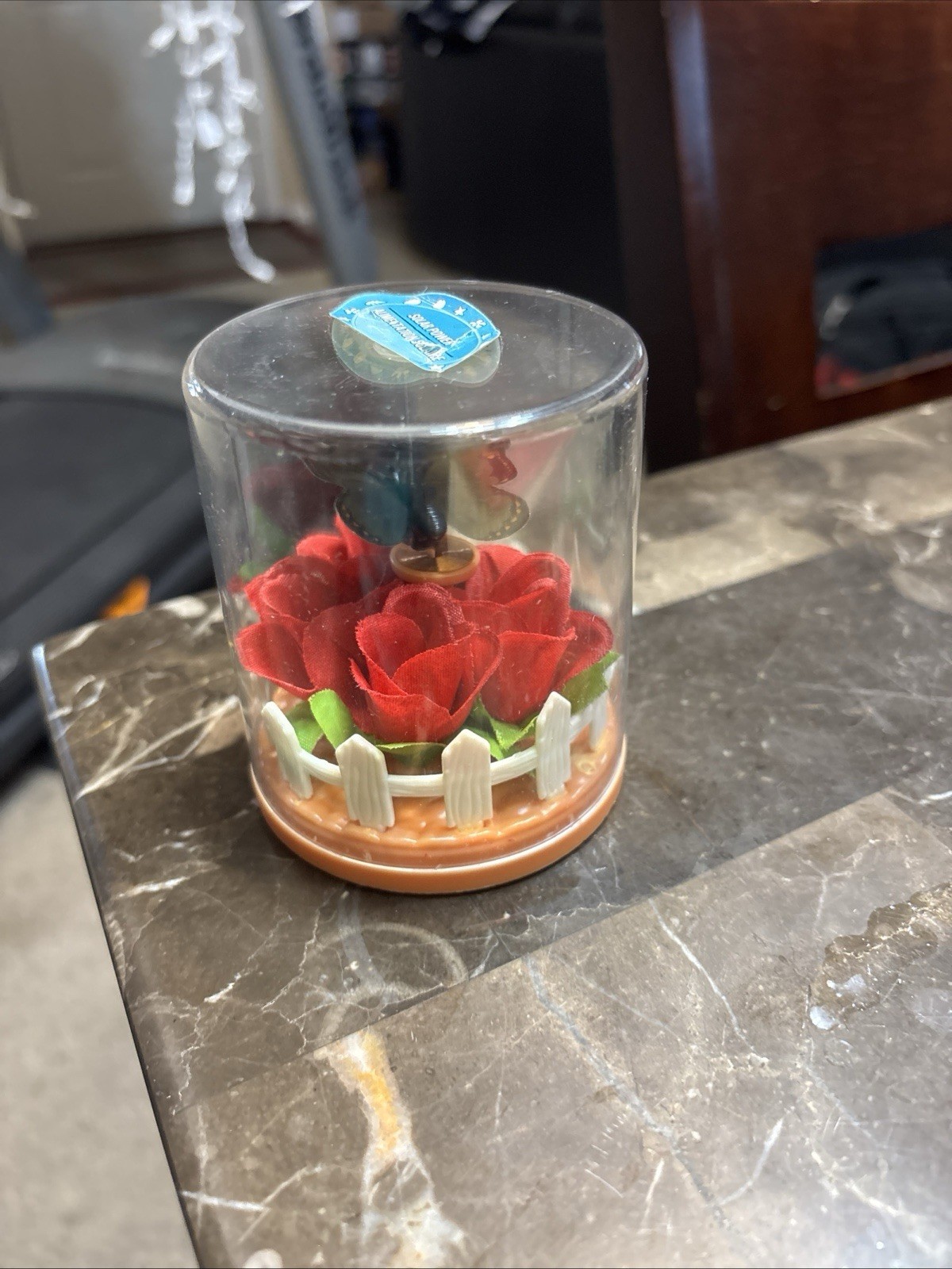 Artificial Rose With Butterfly Solar Power Desk Display