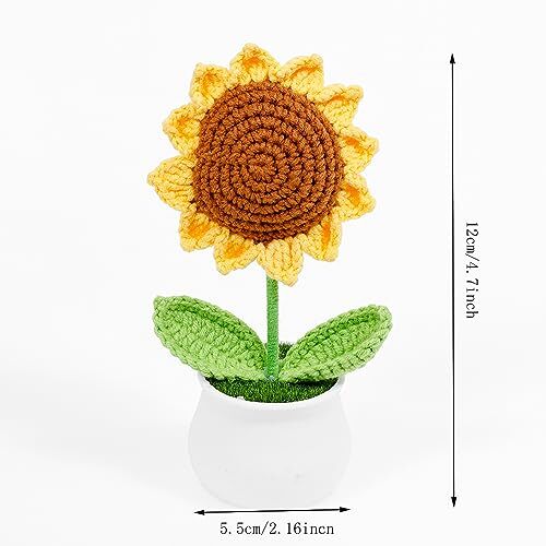 Crochet Small Patted Flowers Artifical Flower Knitted Flower Decor Sunflower