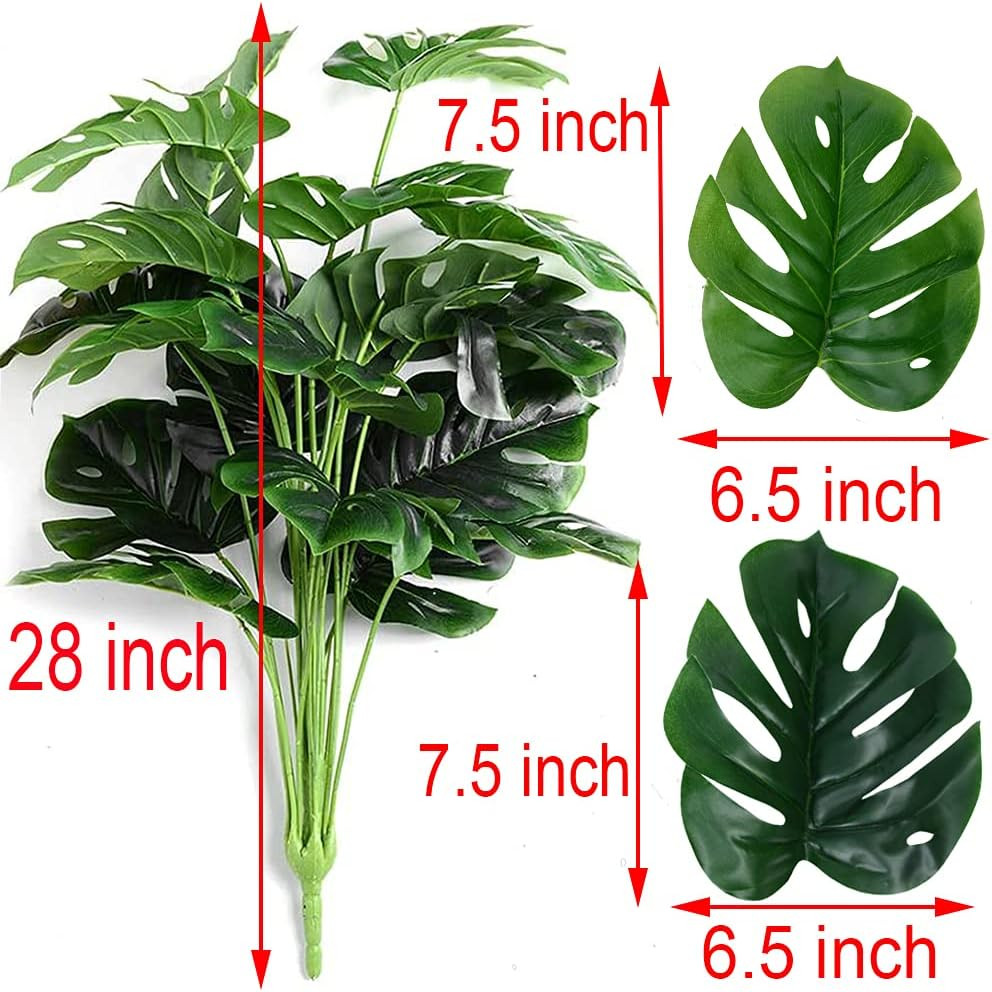Large Faux Monstera Palm Leaves – UV Resistant Outdoor Decor (2 Pcs)