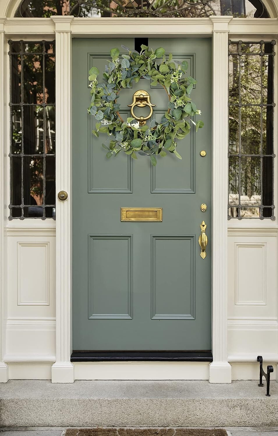 20” Silk Eucalyptus Wreath for -Round Charm – Indoor and Outdoor Use