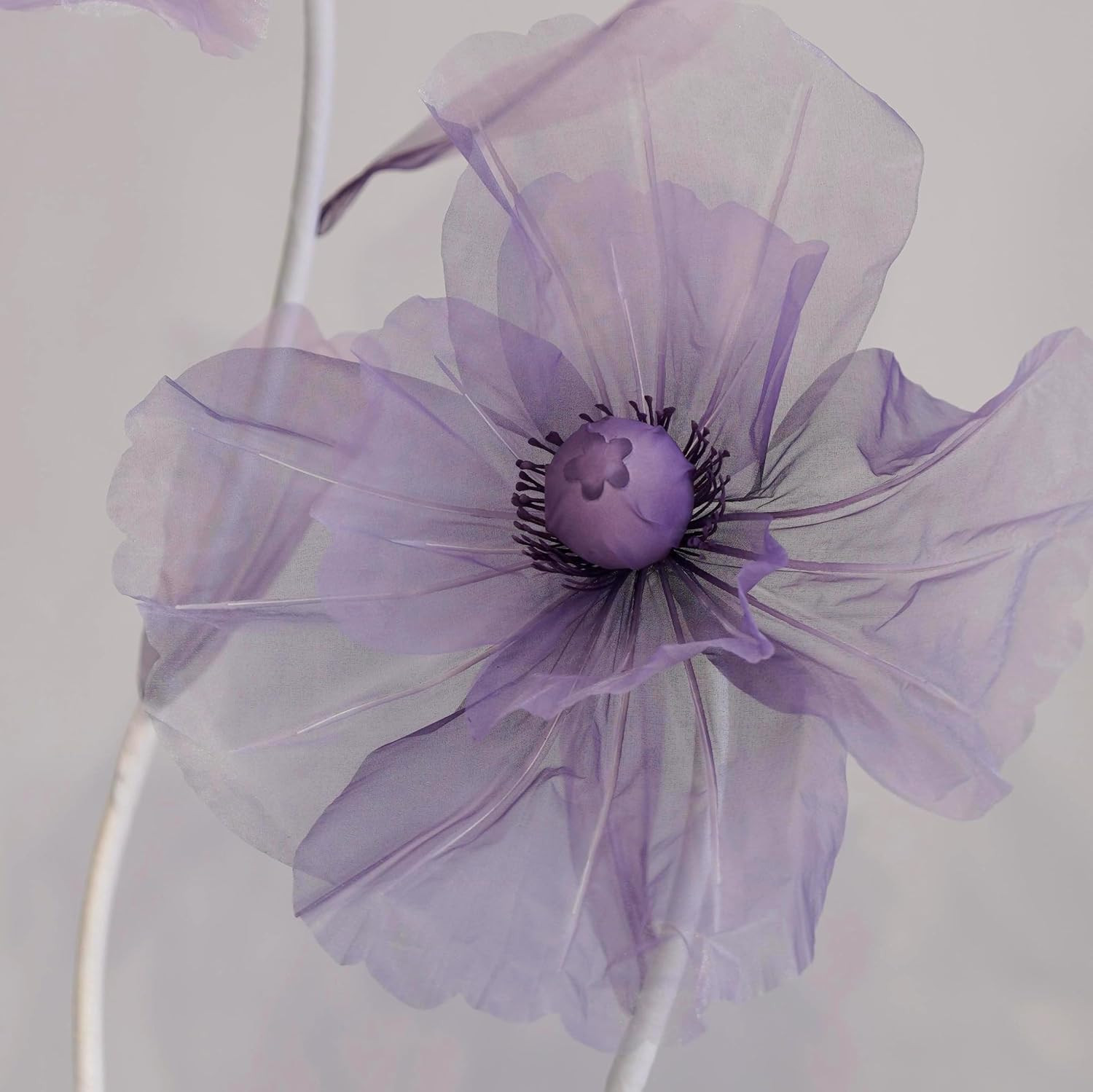 Purple Giant Silk Flowers – 3-Head Artificial Decor for Weddings & Parties