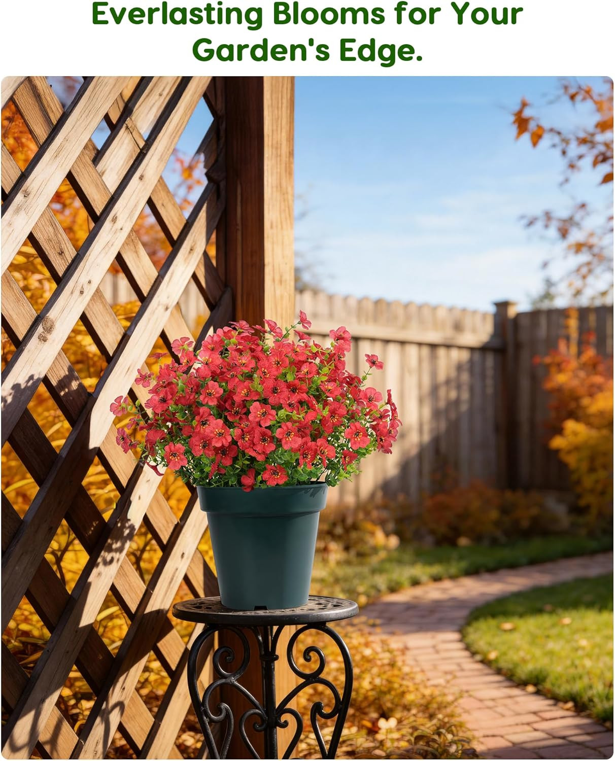UV Resistant 20” Red Silk Daisy Bush – Perfect for Outdoor Decor