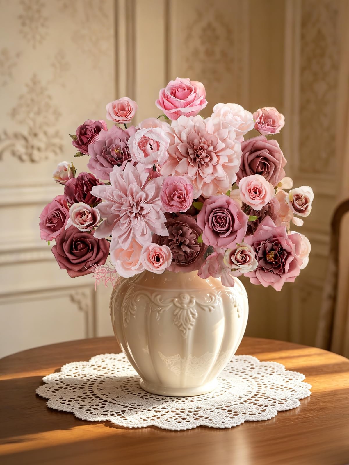 Artificial Flowers Combo Set Dusty Pink Silk Floral Arrangements for Wedding …