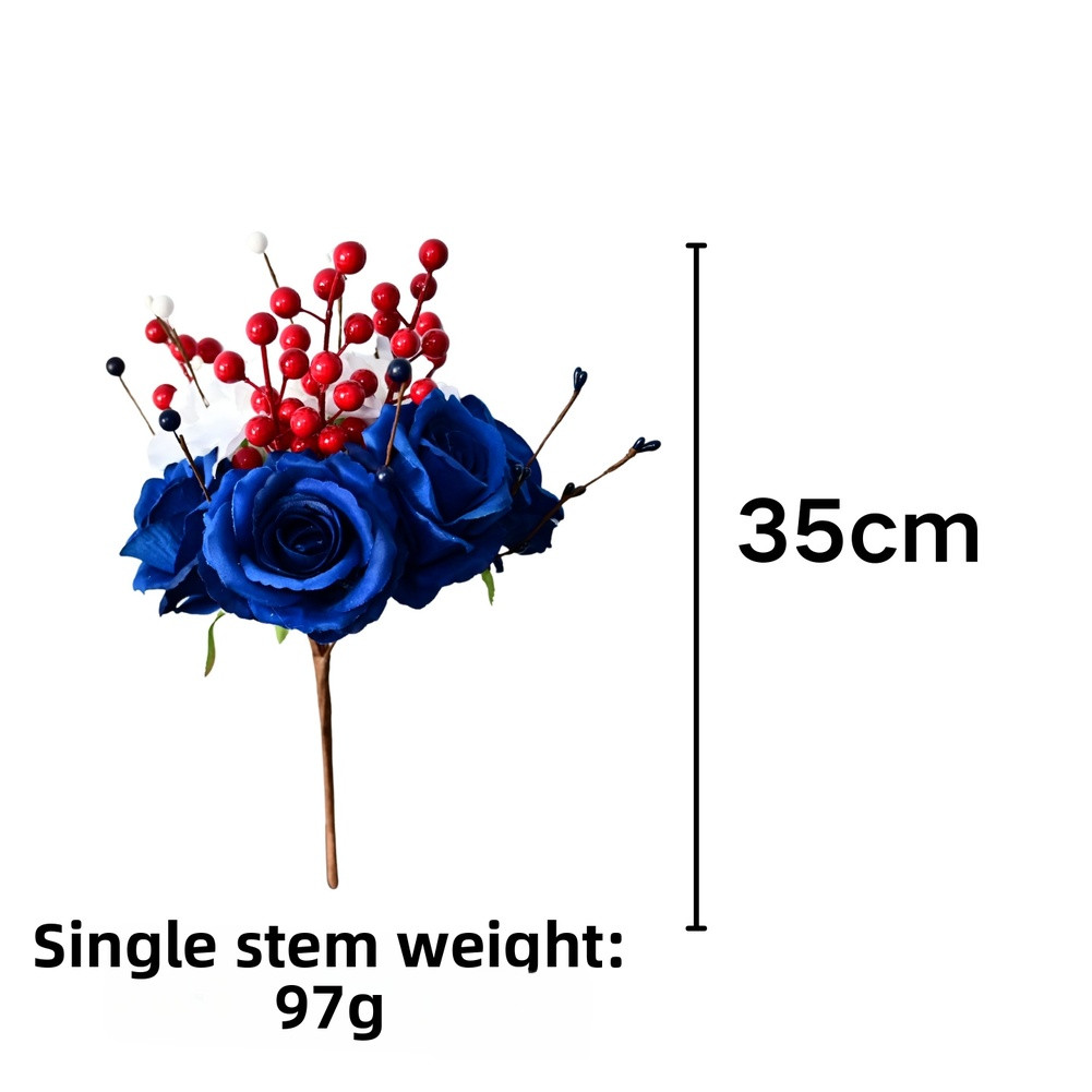 35cm Patriotic Berry Stems for American Holiday Decor and Weddings