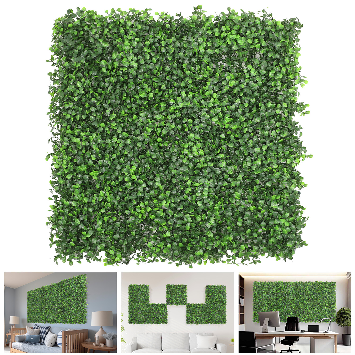 20″x20″ Artificial Faux Boxwood Leaf Greenery Fence Screen Wall Decor Panel