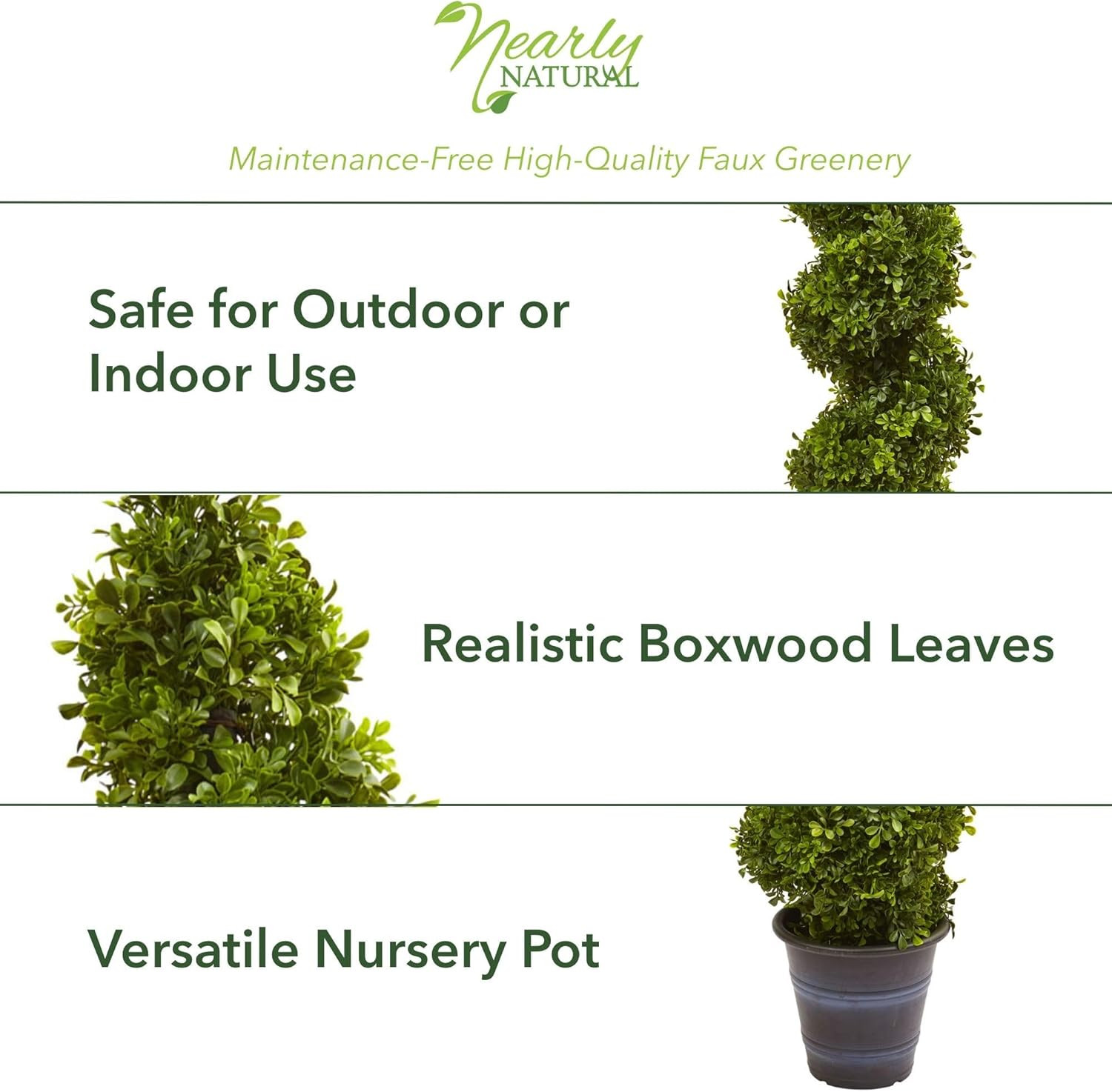4ft Green Topiary with Planter for Indoor/Outdoor Decor