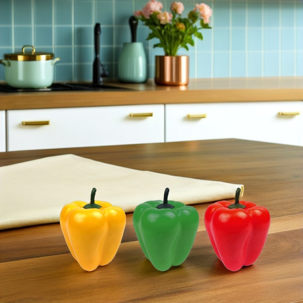 6Pcs Reusable Simulation Foam Chili Pepper Props Assorted Color for Party Decor