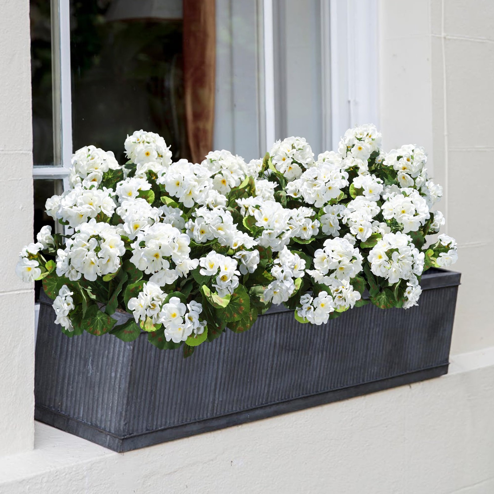 Best Artificial Geranium Fake Flowers for Outdoors Decoration, 6 Bundles Silk