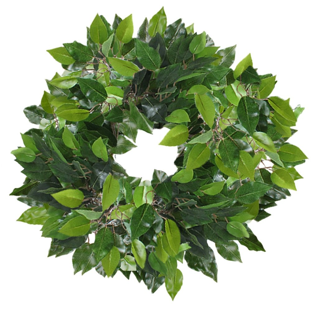 12 Pcs Ficus Tree Leaves Branches Artificial Greenery Stems Spring Silk Green…