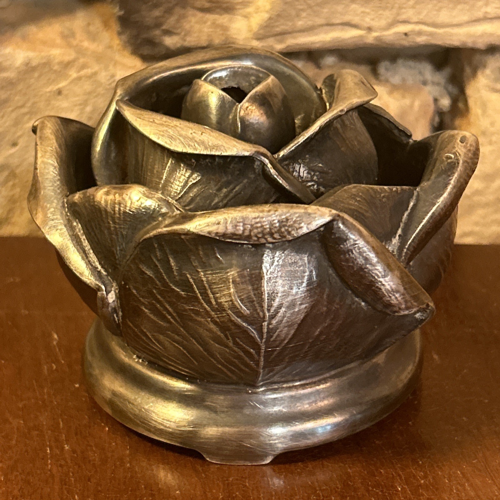 Vintage 1976 Wallace Rose Floral Arrangement Frog Silver Plated Garden Zinnias