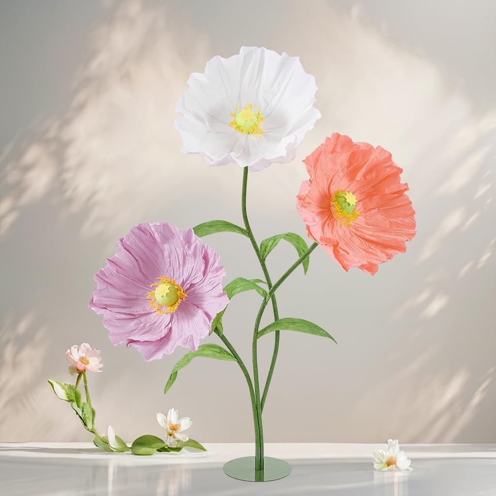 Large Artificial Flowers for Decoration with Stand – 5.6 Ft Giant Flower Wedd…