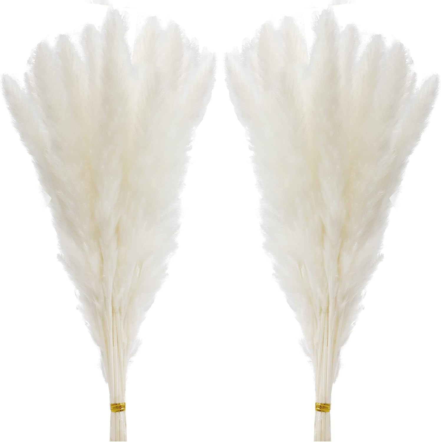 60 Pcs White Pampas Grass ,17 Inch/45 Cm Natural Dried Pampas Grass Branches Dec