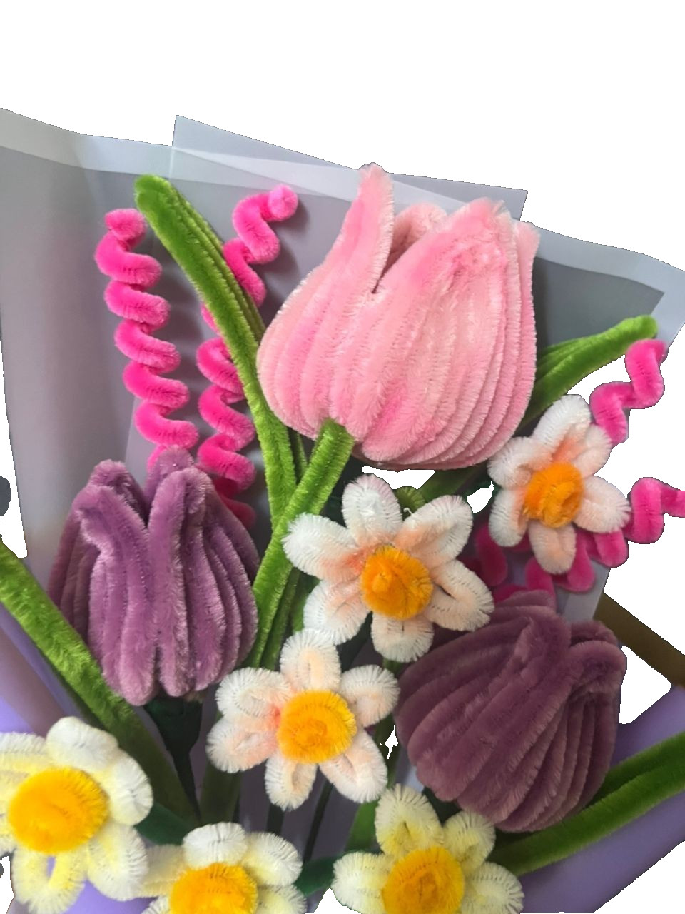 Pipe Cleaner Flowers tulip Bouquet Handmade ready stock
