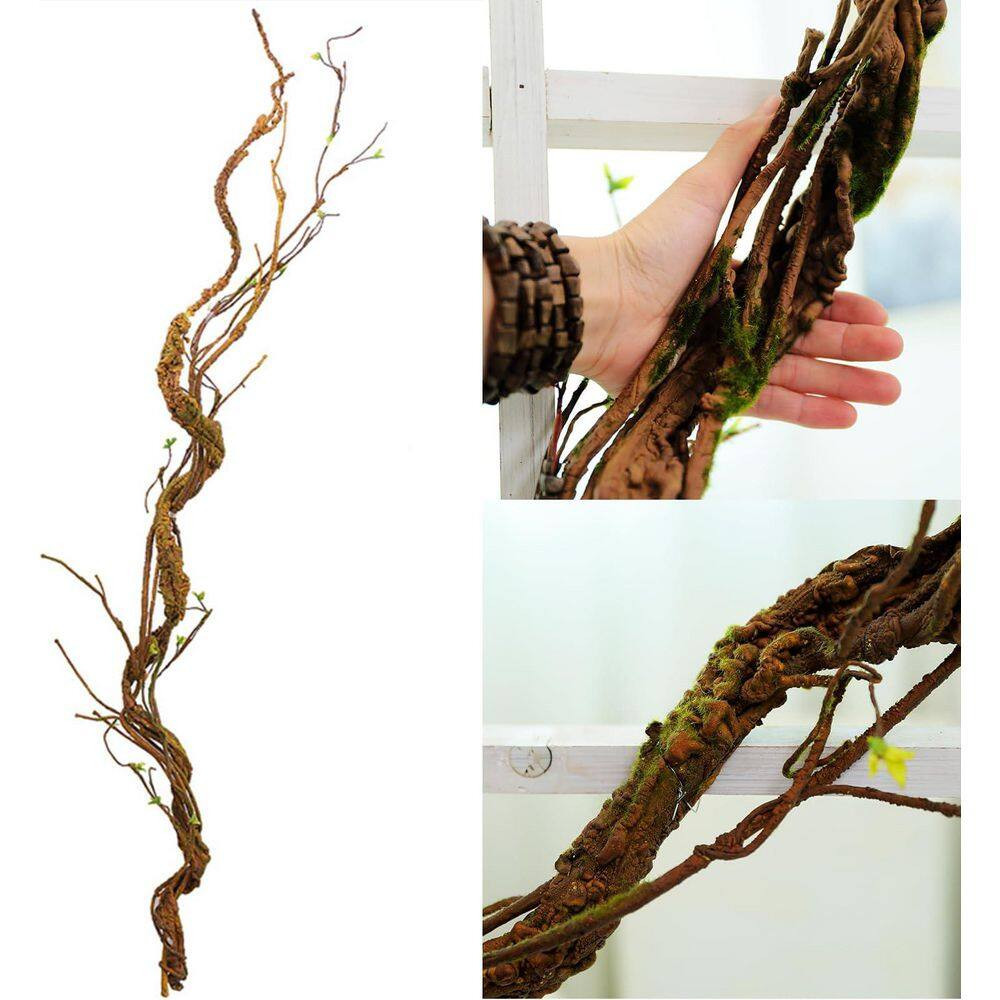 66.9 In. Brown Artificial Cherry Blossom Tree Trunk Twisted Cane Vine Foliage fo