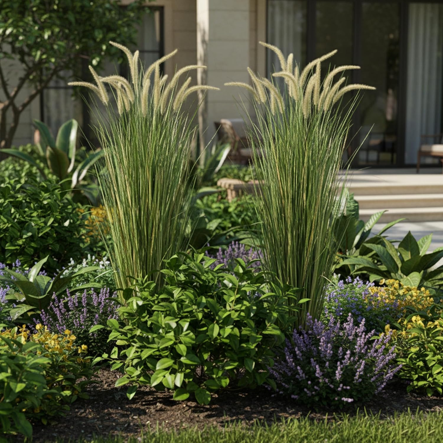 5Ft Faux Horsetail Reed Grass in Pot – Perfect Indoor/Outdoor Decor