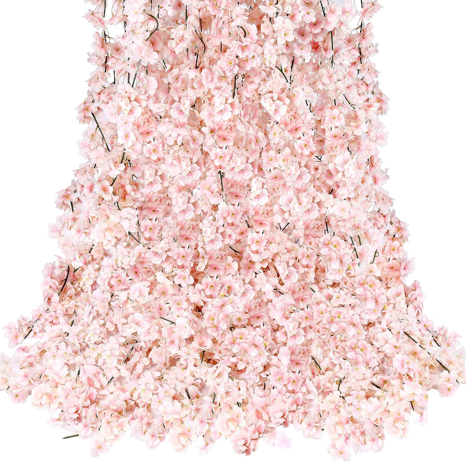 Sggvecsy Cherry Blossom Garland Artificial Cherry Flower Vines 6 Pack Hanging Si