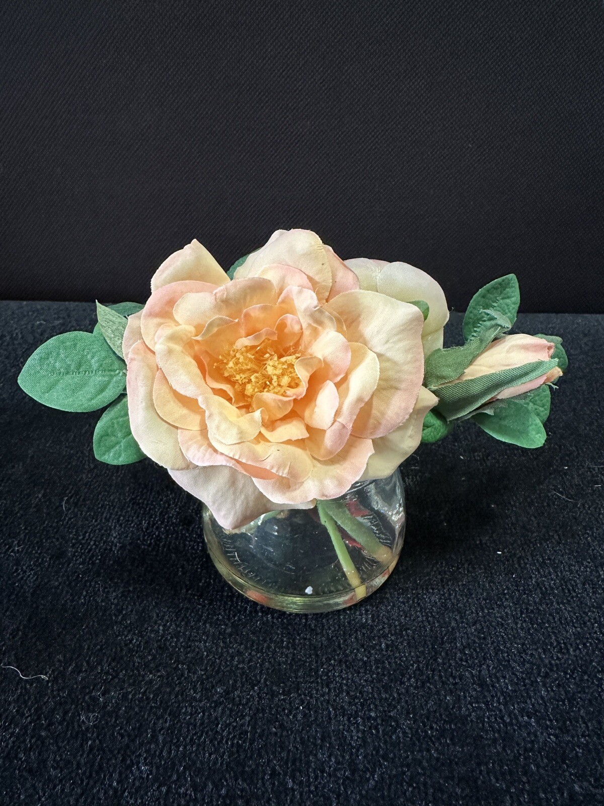 Faux Pink Rose Plant in Glass Jar Artificial Plants 5”X 5”