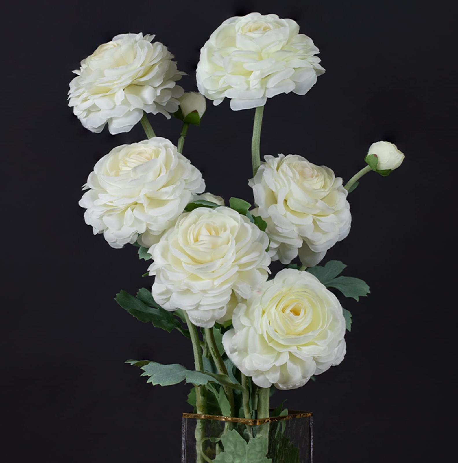 Artificial Ranunculus Long Stem Buttercup Silk Flowers 6pcs for Home Decor an…