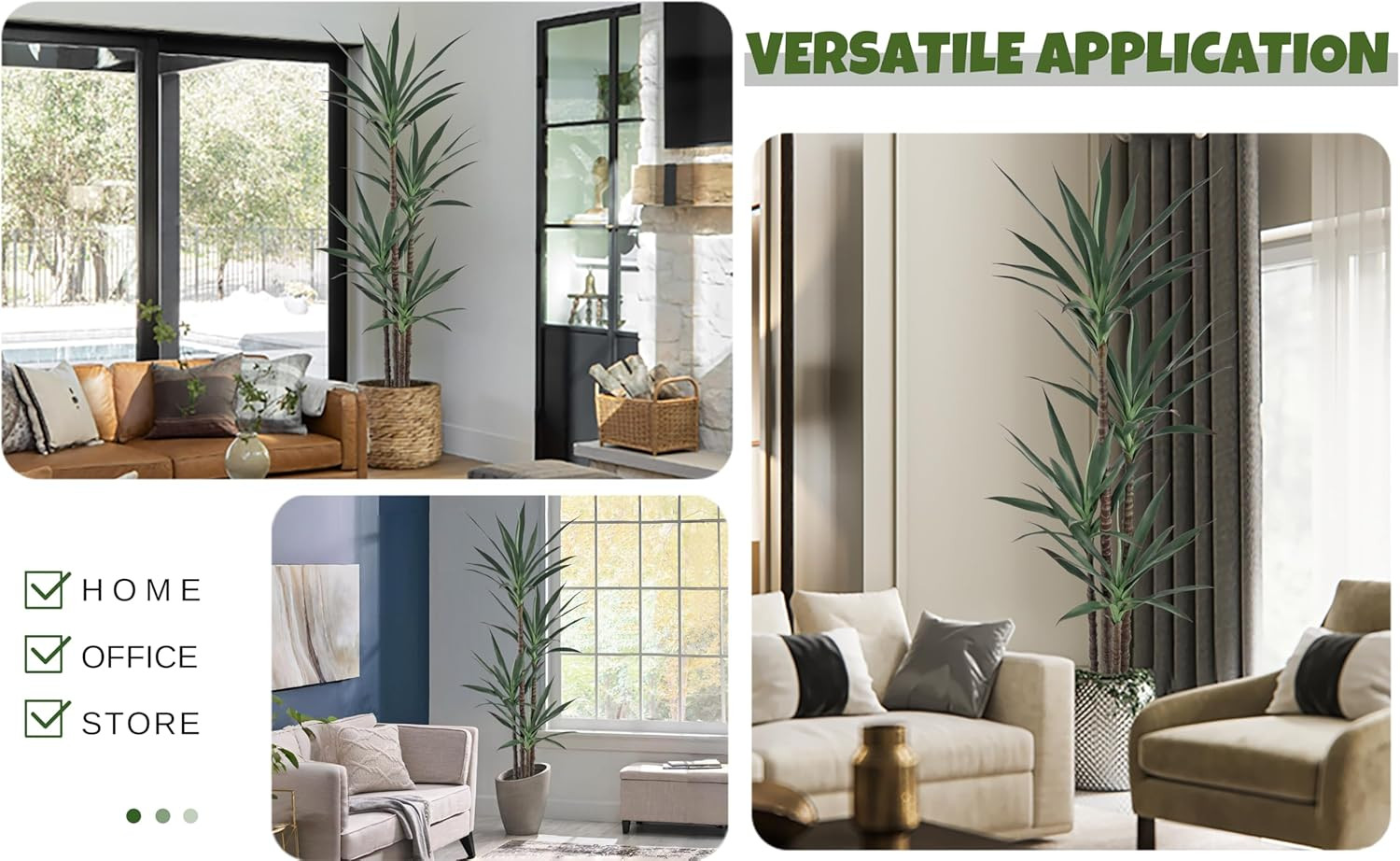 7FT Artificial Agave Plant in Black Pot – Realistic Faux Tree for Home Decor