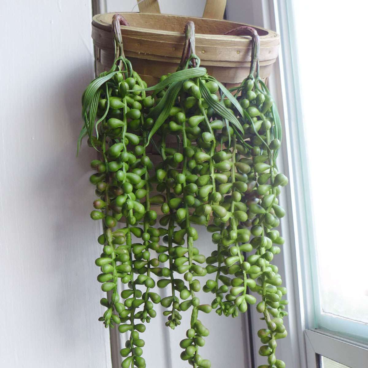 Artificial Hanging Plant Fake Vine Ivy Succulents String of Pearls Home Decor US