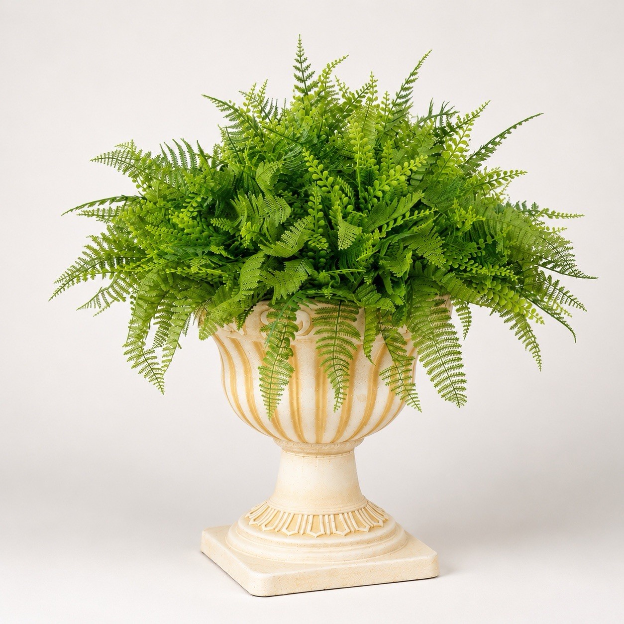 22” UV Artificial Fern in Decorative Urn Planter Indoor/Outdoor
