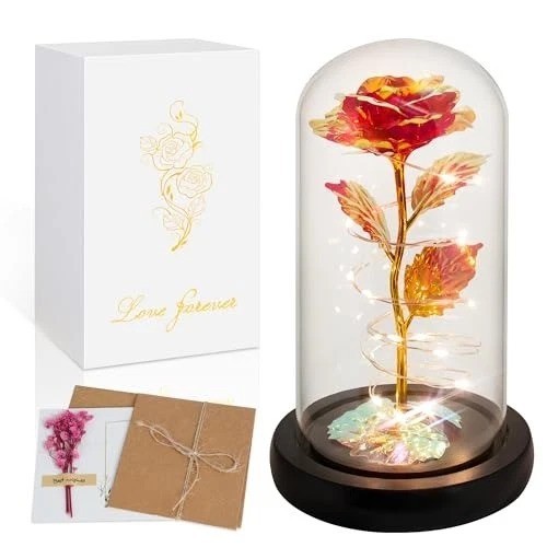 Enchanting Glass Dome Rose with LED Light – Perfect Gift for All Occasions