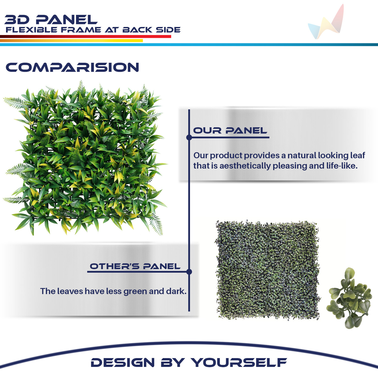 20×20″ Artificial Faux 3D Mix Fern Plants Privacy Fence Decor Mats Hedge #03