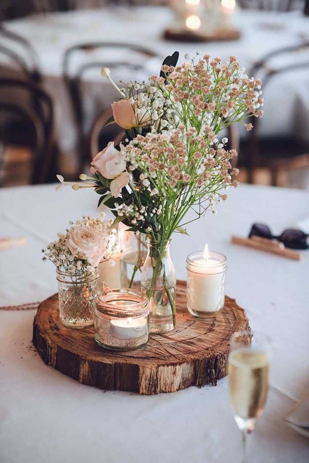 30 PCS Babys Breath Artificial Flowers Plastic Faux Gypsophila Fall White