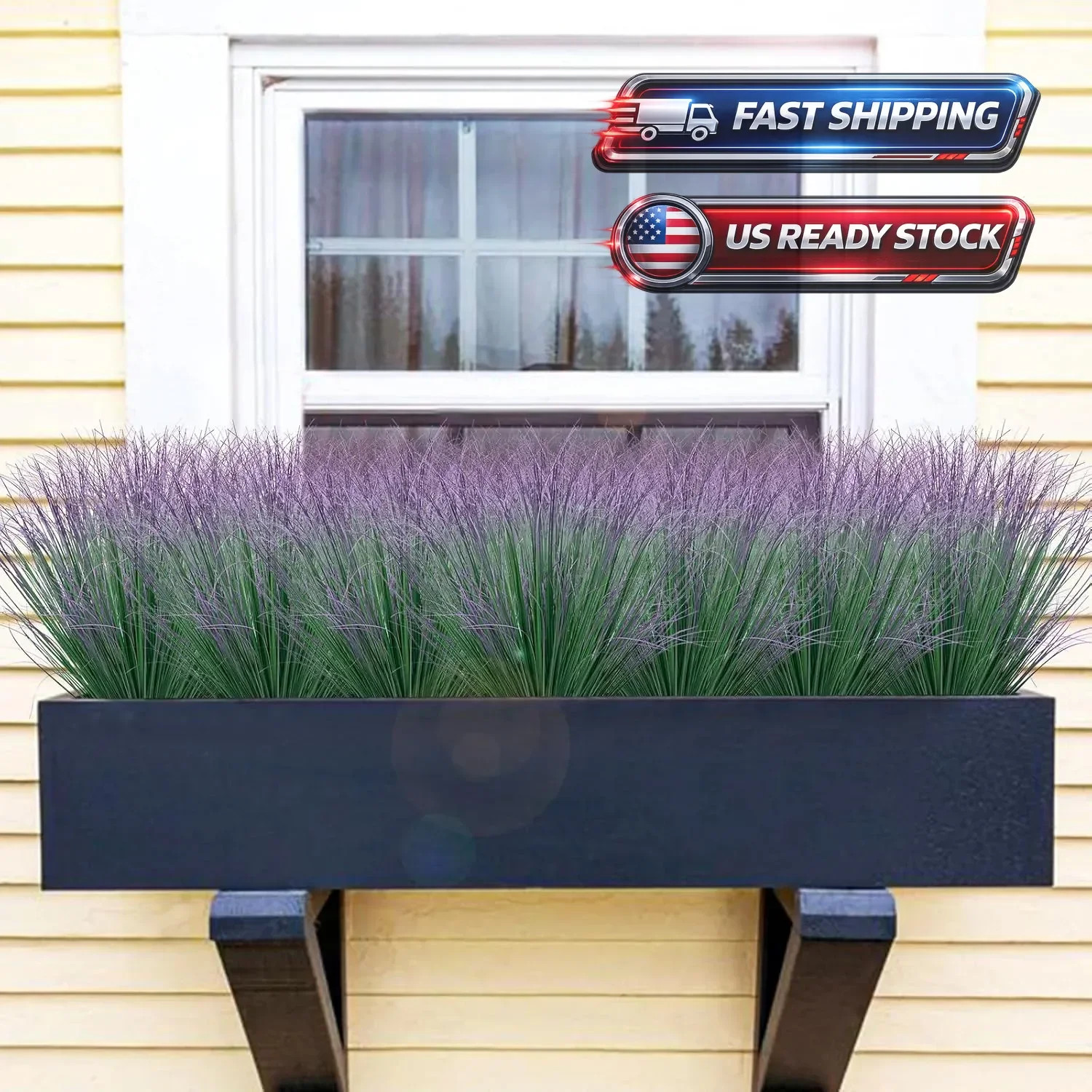 Artificial Grass Plants Outdoor 10 Bundles Fake Wheat Grass UV Resistant Faux Sh