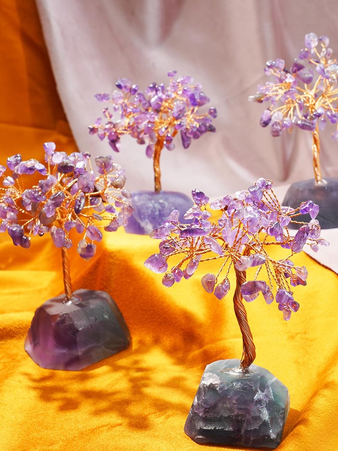 Tree of Life Healing Crystal Trees for Home Decor, Purple