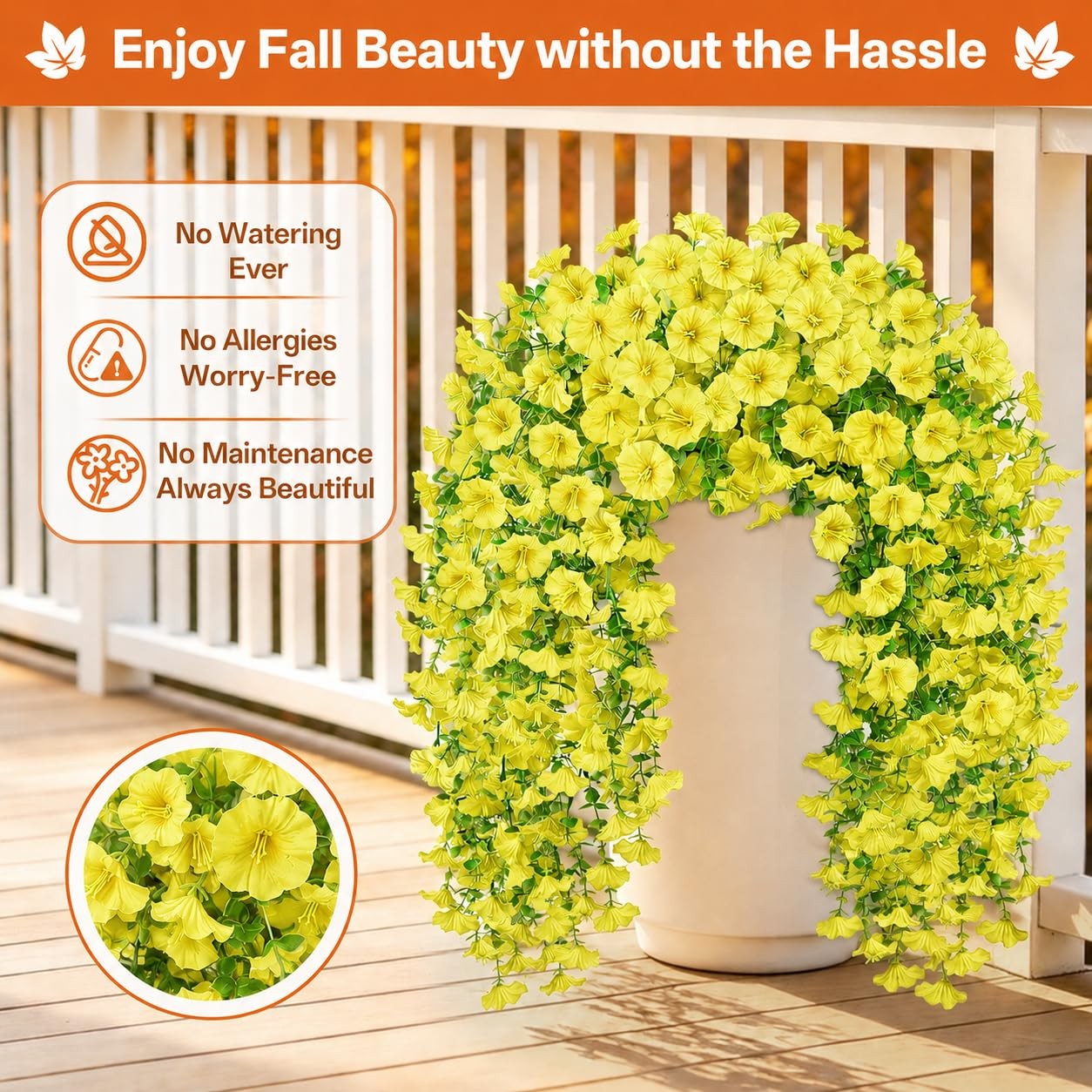 MyCoats Artificial Flowers for Outdoors, 6-Pack 420 Blooms UV Resistant Hangi…