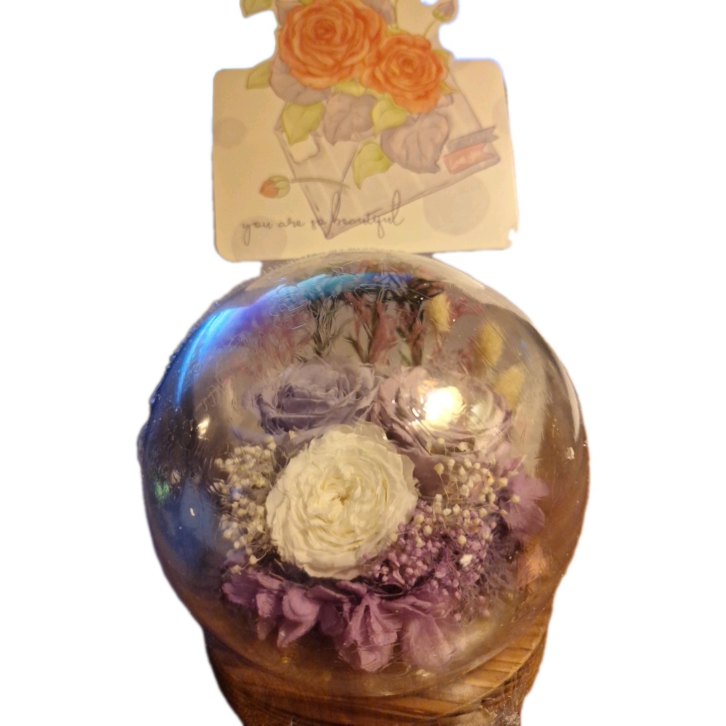 Encased Flowers And Purple And White From Rose Of Love