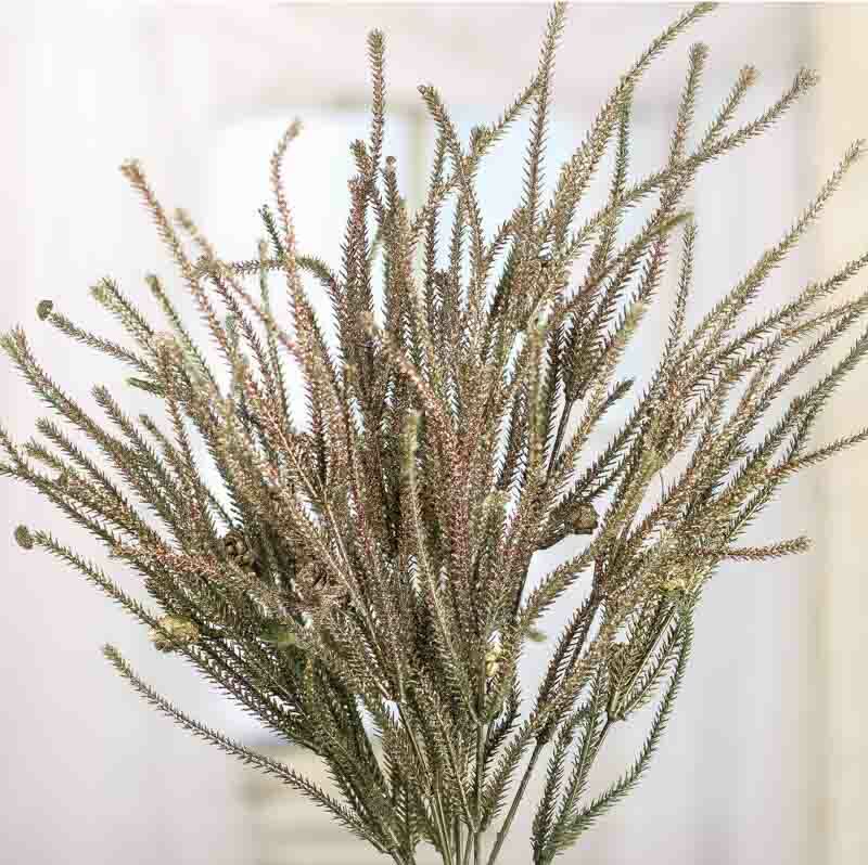 Pair of Sparkling Artificial Pine Bushes