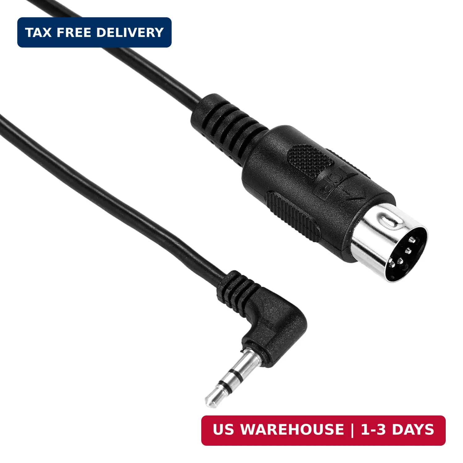 2pcs Type A 3.5mm/0.14in TRS to Male 5-Pin DIN MIDI Cable Adapter, 1.5m/59in Lon