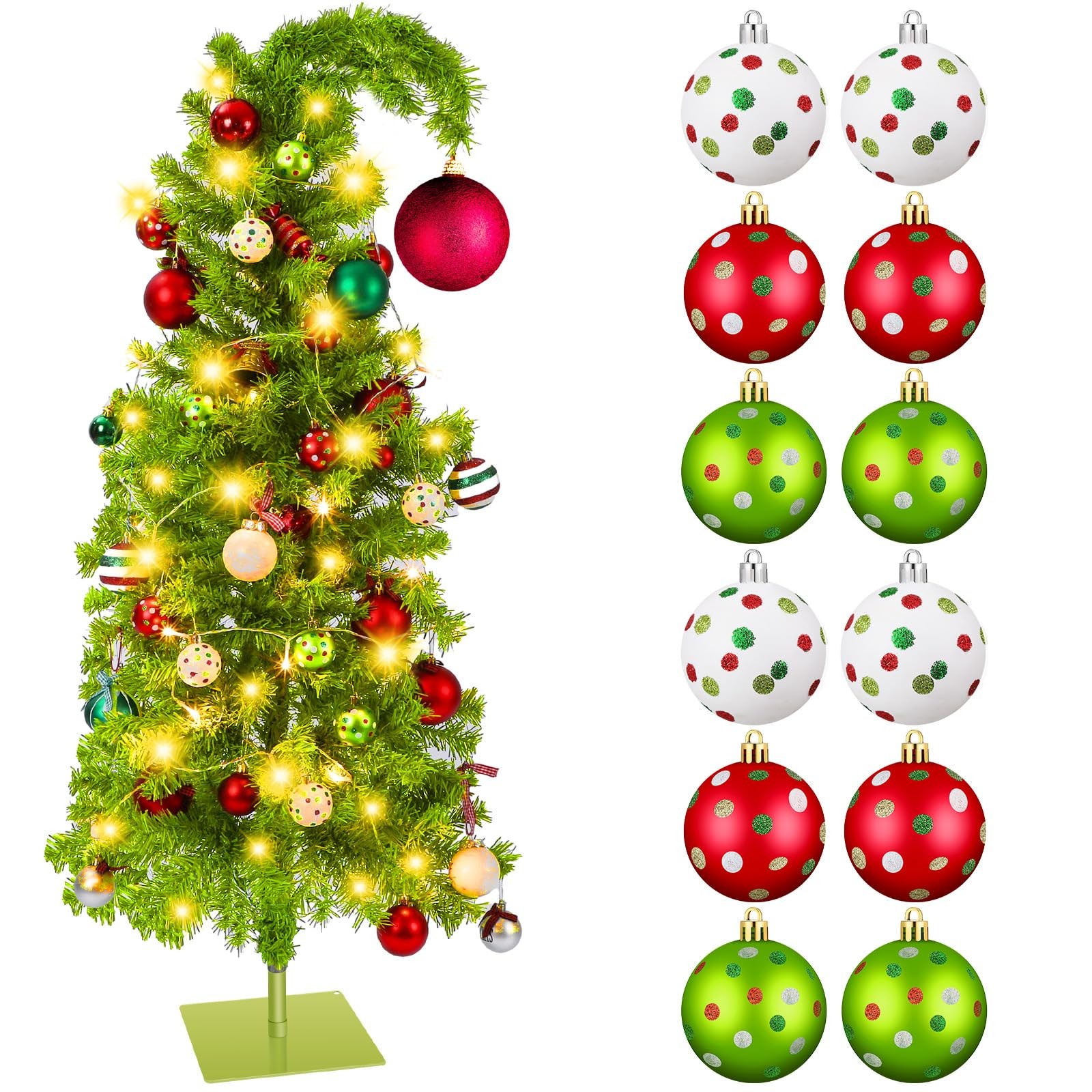 3ft Christmas in July Tree with Stand Artificial Lime Green Whimsical Bendabl…