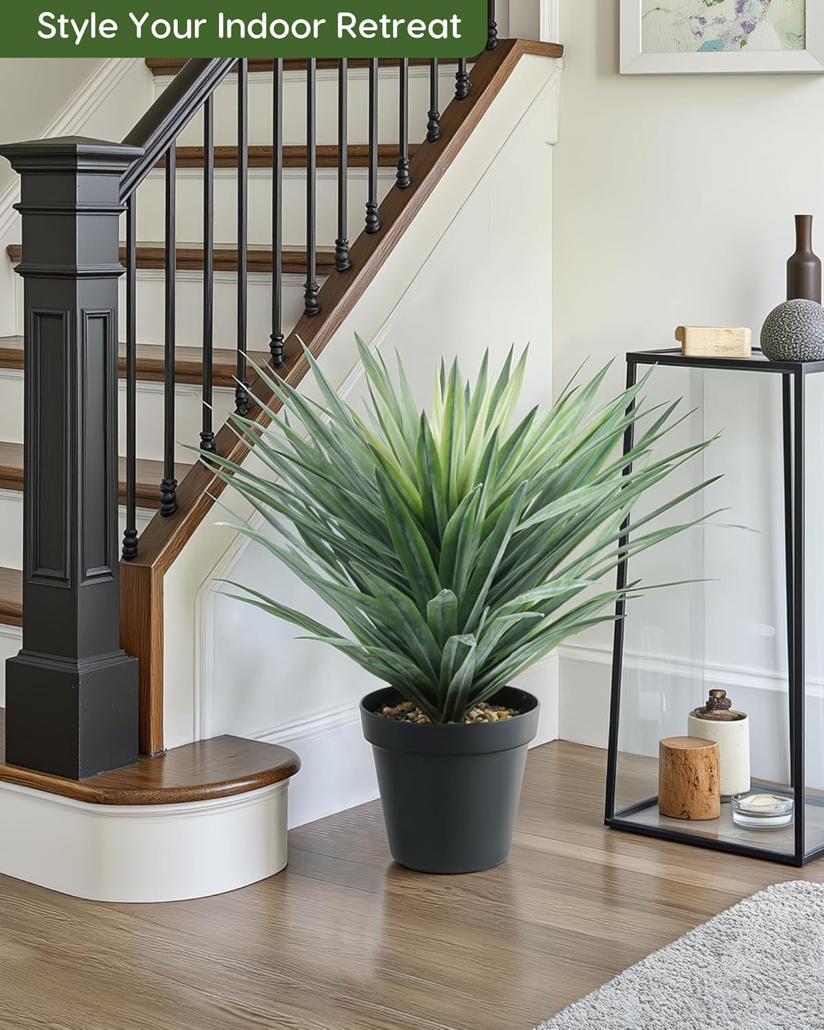 Large Artificial Agave Plant in Pot – 27″ Tall, 126 Leaves