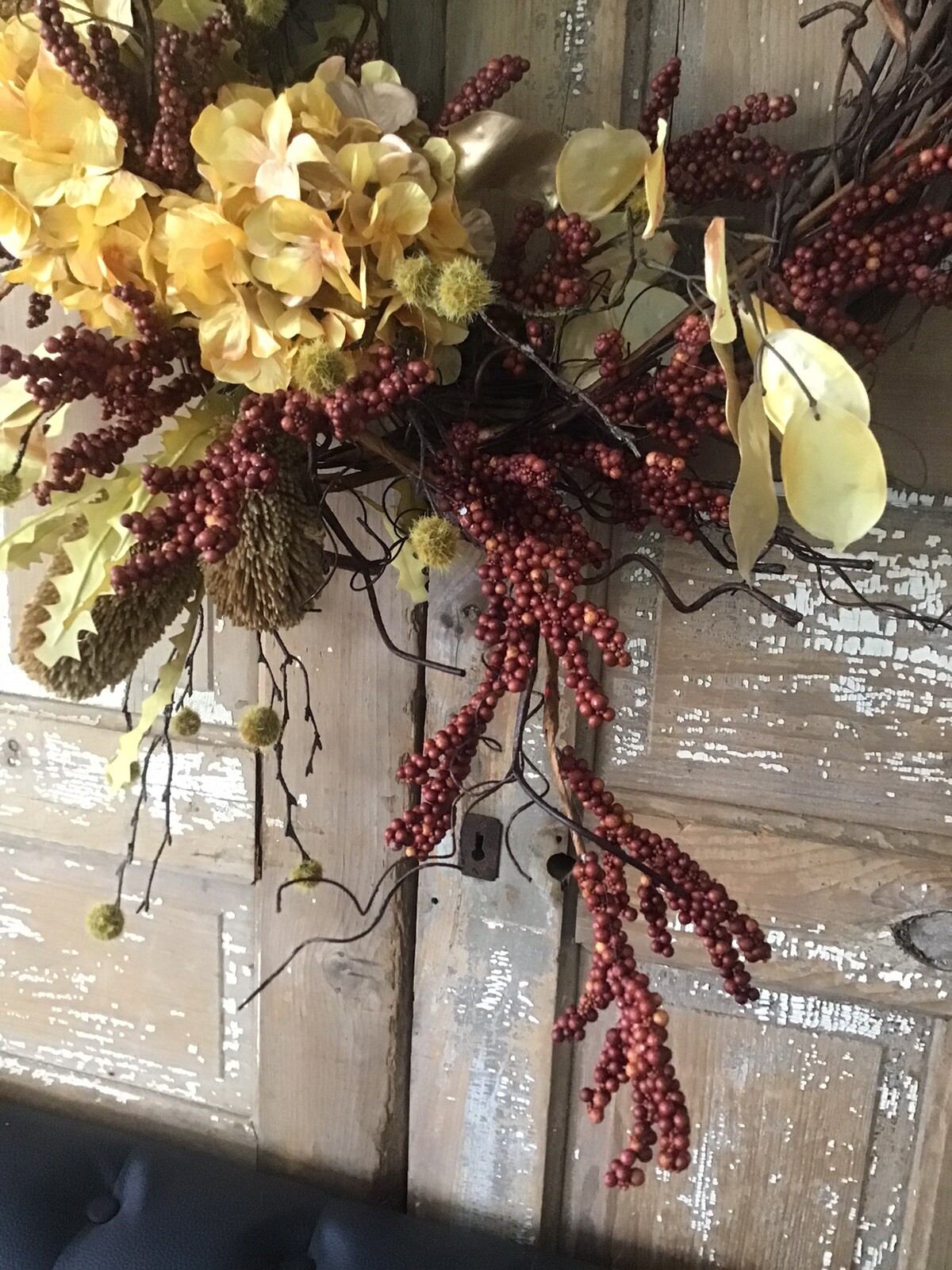 Handmade Designer Wreath Fall Neutral Winter 24” Door Wreath One Of A Kind