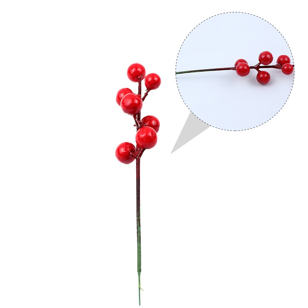 20 Pcs Creative Artificial Berries Simulation Picks Red Berry Adornments Xmas