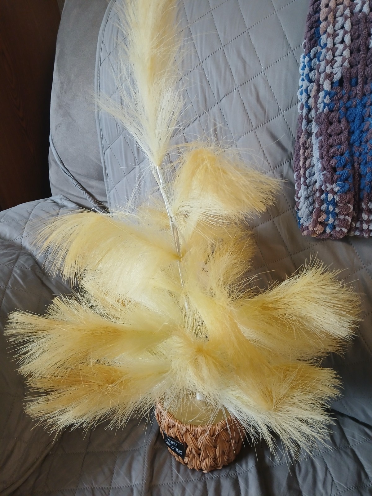 BOHO ARTIFICIAL PAMPAS GRASS CHRISTMAS TREE 2 FT TALL