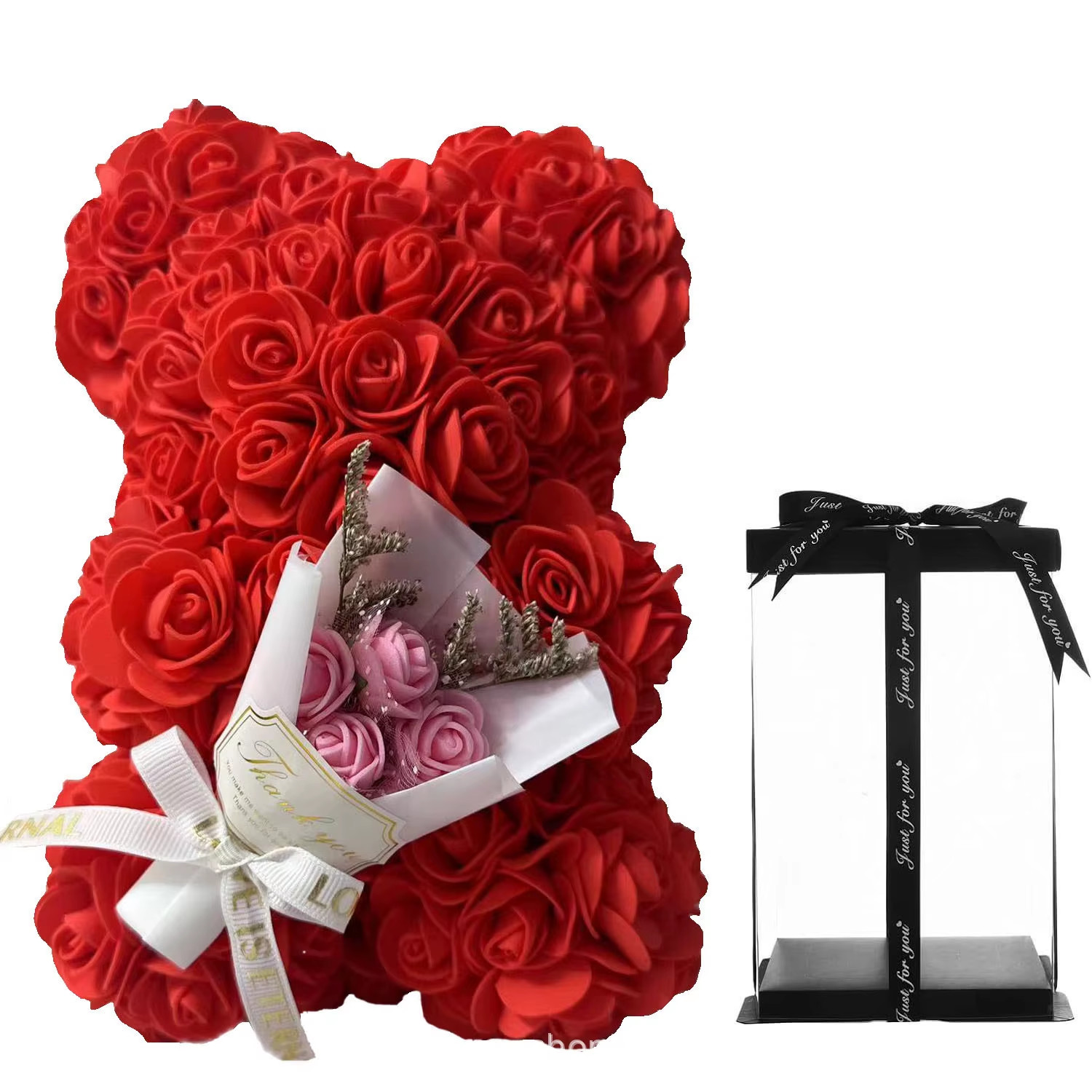 1Pc 25Cm Artificial Foam Flowers Bear Rose Bear Romantic Creative Gifts for Vale