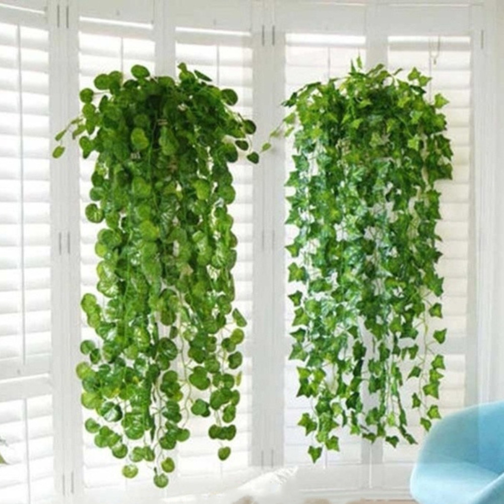 2Pcs Artificial Fake Flower Vine Hanging Garland Plant Indoor Home Decor