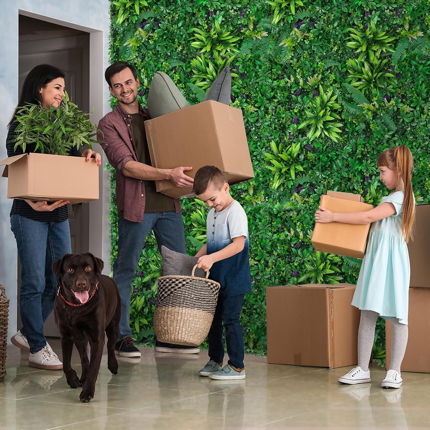 Artificial Boxwood Panels, Grass Wall Panels 20″X20″(6Pcs), Privacy Hedge Fence