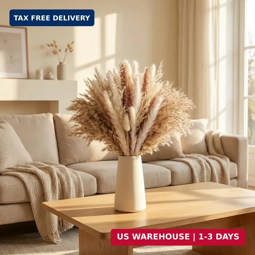 54pcs Dried Flower for Vase Bouquet Natural Pampas Grass Decor Boho Flowers Drie