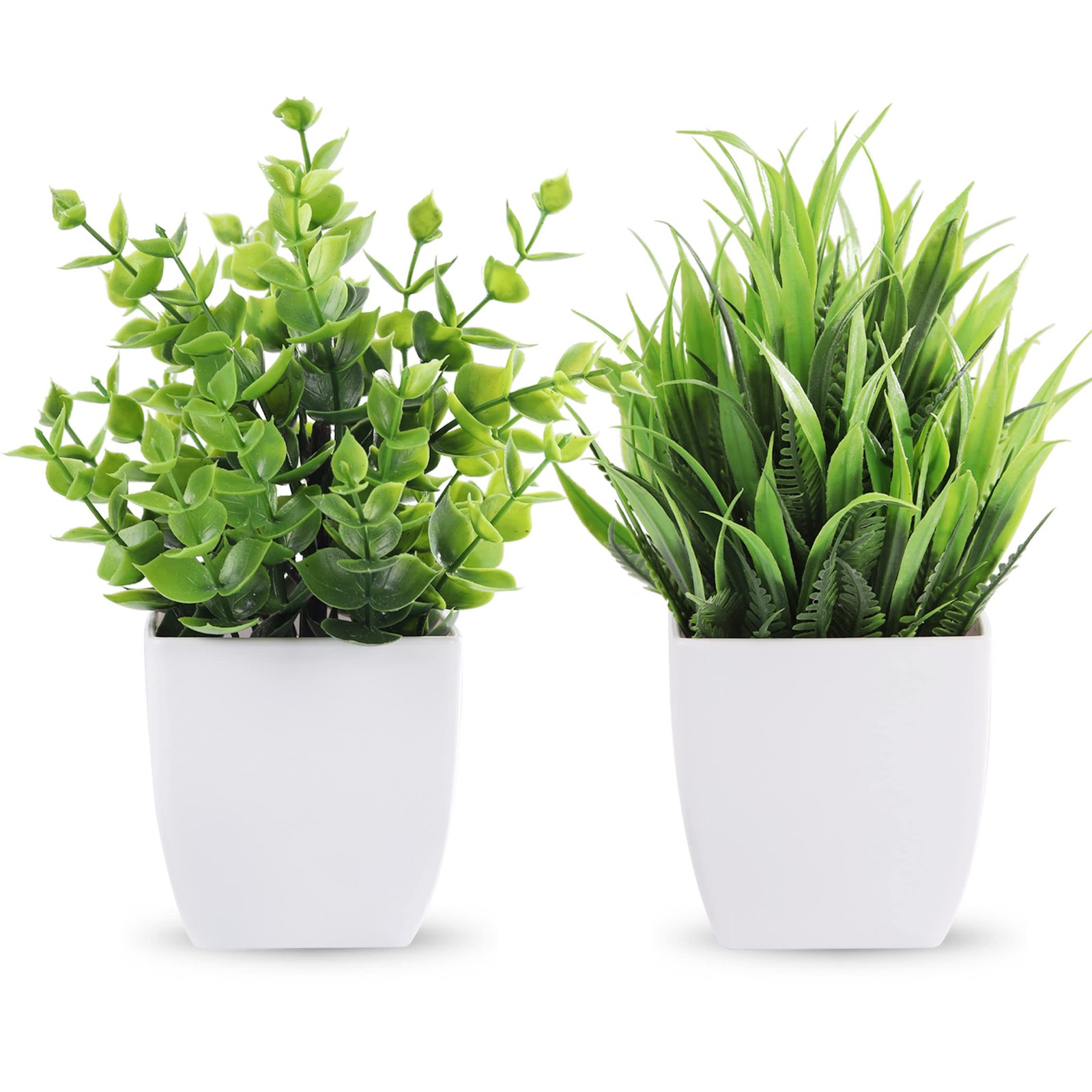 Der Rose 2 Pack Small Fake Plants Mini Artificial Potted Plants for Table Desk