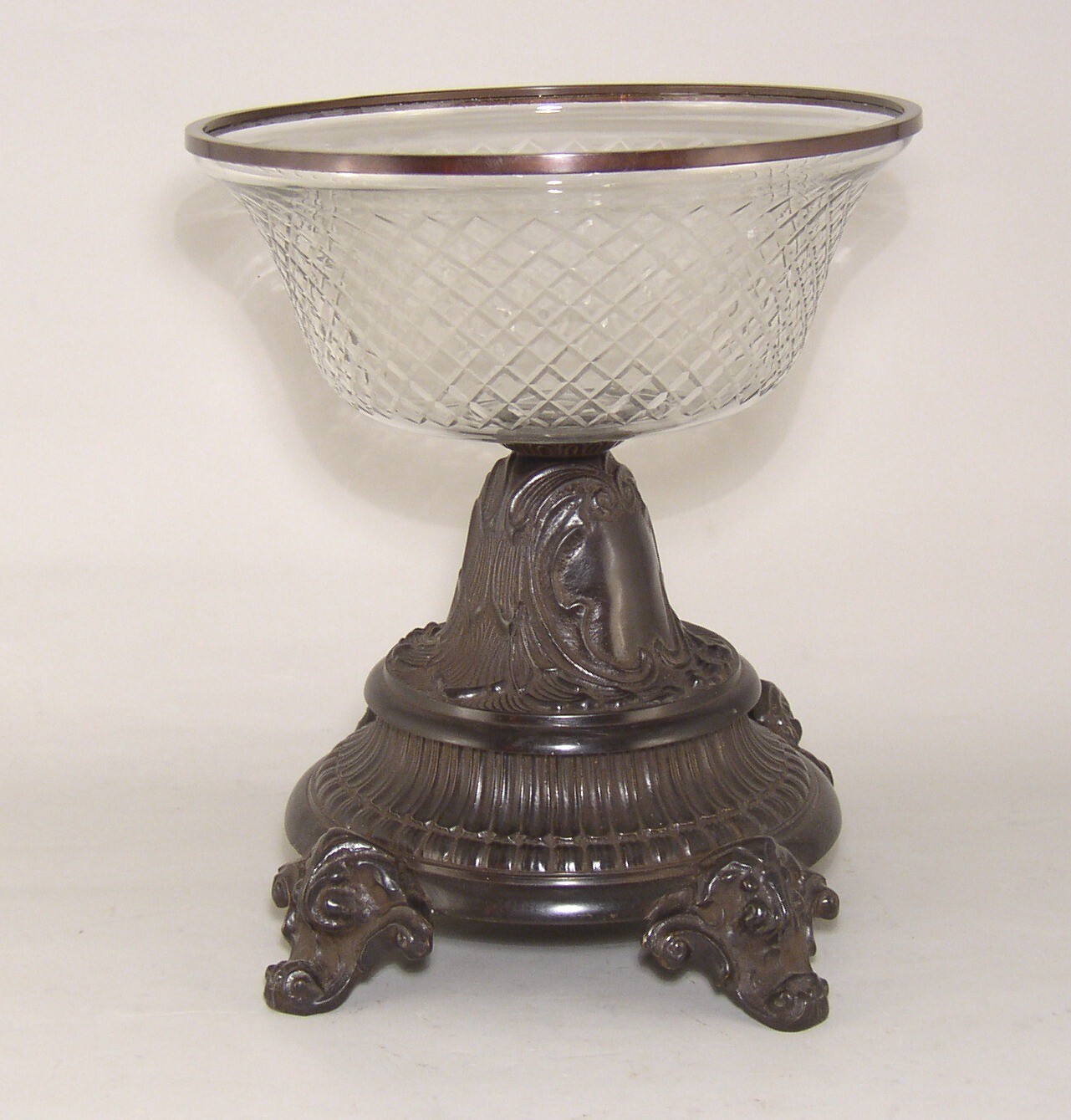 Compote Bowl 10.5″D 12.5″Hi Bronze Patina Finish BRASS Heavy Base FREE SHIPPING