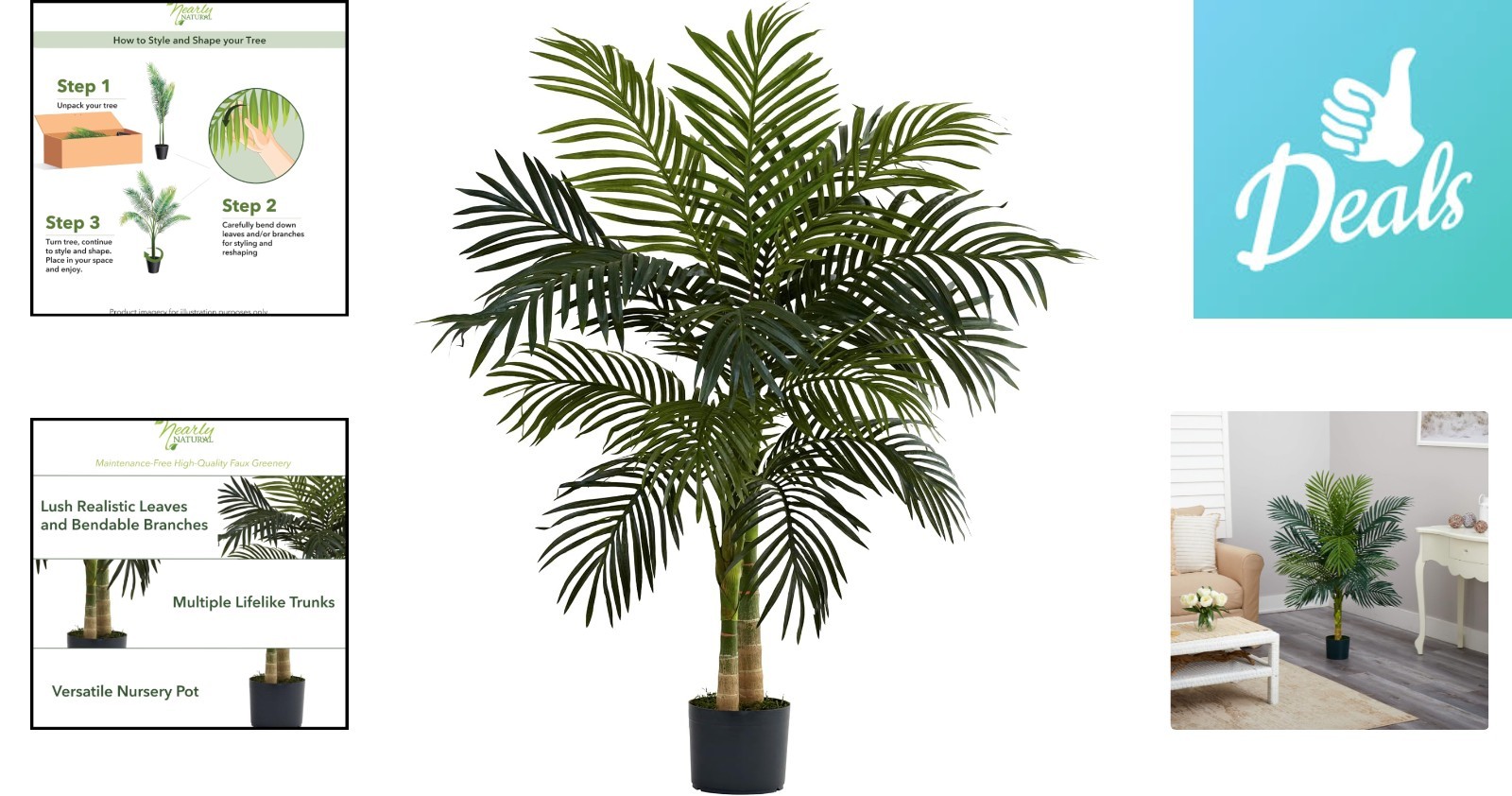 Vibrant 4ft Golden Cane Palm Tree – Vibrant Indoor Faux Plant for All Occasions