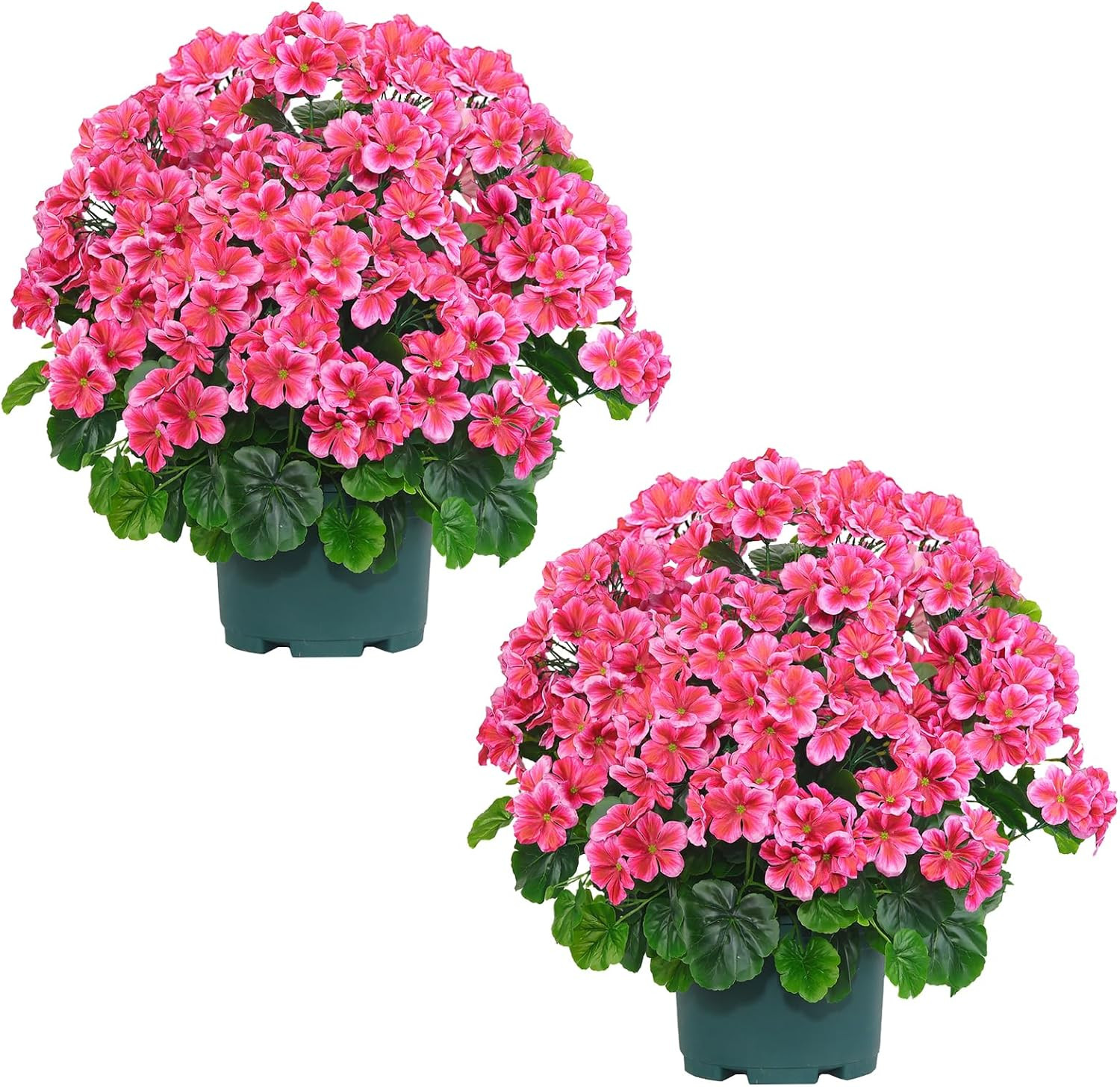 Artificial Geranium Bush – 20 Inch Outdoor Potted Artificial Plant for Front Por
